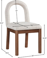 Conrad Linen Textured Fabric Upholstered Dining Chair in Beige - 11006Beige-C