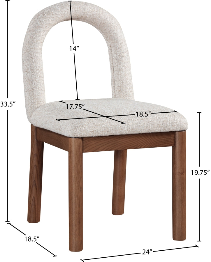 Conrad Linen Textured Fabric Upholstered Dining Chair in Beige - 11006Beige-C