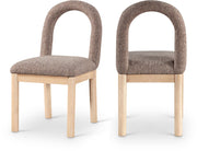 Conrad Linen Textured Fabric Upholstered Dining Chair in Brown - 11004Brown-C