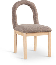 Conrad Linen Textured Fabric Upholstered Dining Chair in Brown - 11004Brown-C