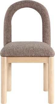 Conrad Linen Textured Fabric Upholstered Dining Chair in Brown - 11004Brown-C