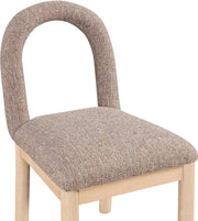 Conrad Linen Textured Fabric Upholstered Dining Chair in Brown - 11004Brown-C
