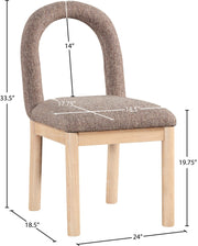 Conrad Linen Textured Fabric Upholstered Dining Chair in Brown - 11004Brown-C
