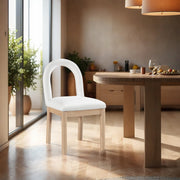Conrad Linen Textured Fabric Upholstered Dining Chair in Cream - 11004Cream-C