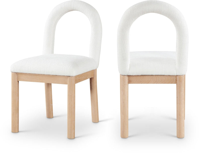 Conrad Linen Textured Fabric Upholstered Dining Chair in Cream - 11004Cream-C