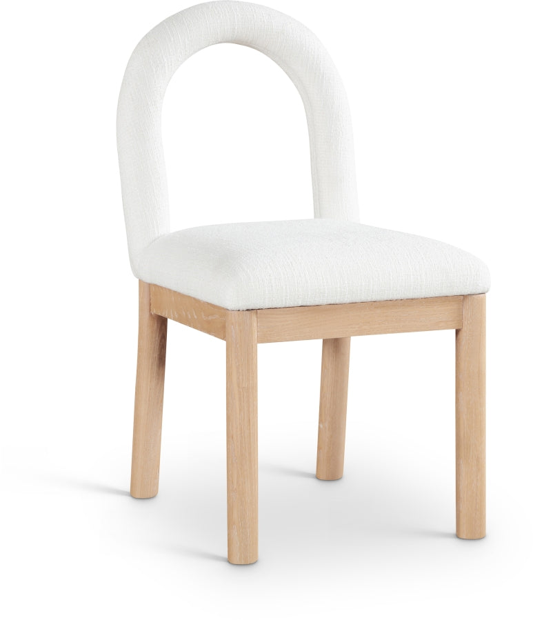Conrad Linen Textured Fabric Upholstered Dining Chair in Cream - 11004Cream-C