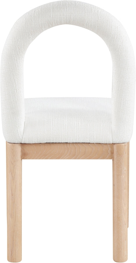 Conrad Linen Textured Fabric Upholstered Dining Chair in Cream - 11004Cream-C