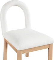 Conrad Linen Textured Fabric Upholstered Dining Chair in Cream - 11004Cream-C