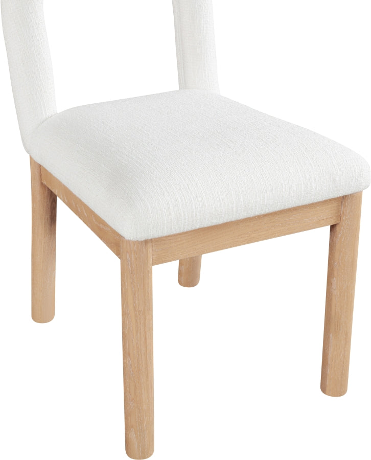 Conrad Linen Textured Fabric Upholstered Dining Chair in Cream - 11004Cream-C