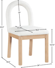 Conrad Linen Textured Fabric Upholstered Dining Chair in Cream - 11004Cream-C