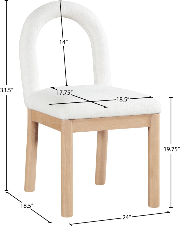 Conrad Linen Textured Fabric Upholstered Dining Chair in Cream - 11004Cream-C