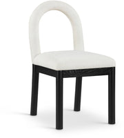 Conrad Linen Textured Fabric Upholstered Dining Chair in Cream - 11005Cream-C