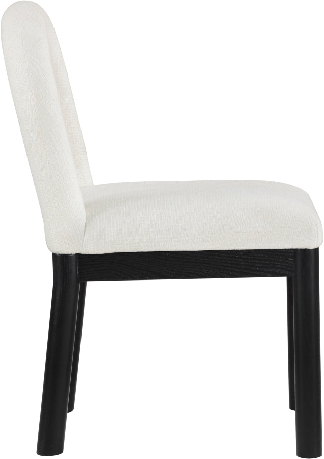 Conrad Linen Textured Fabric Upholstered Dining Chair in Cream - 11005Cream-C