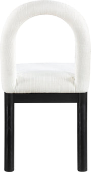 Conrad Linen Textured Fabric Upholstered Dining Chair in Cream - 11005Cream-C