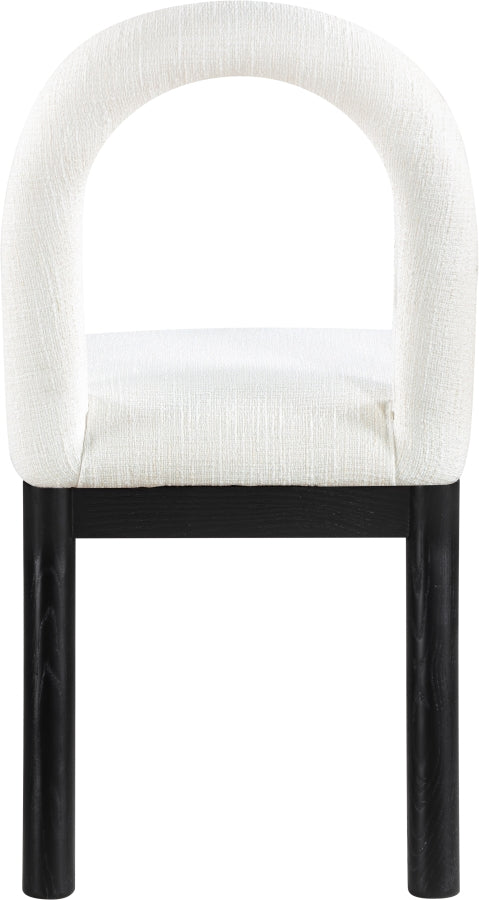 Conrad Linen Textured Fabric Upholstered Dining Chair in Cream - 11005Cream-C