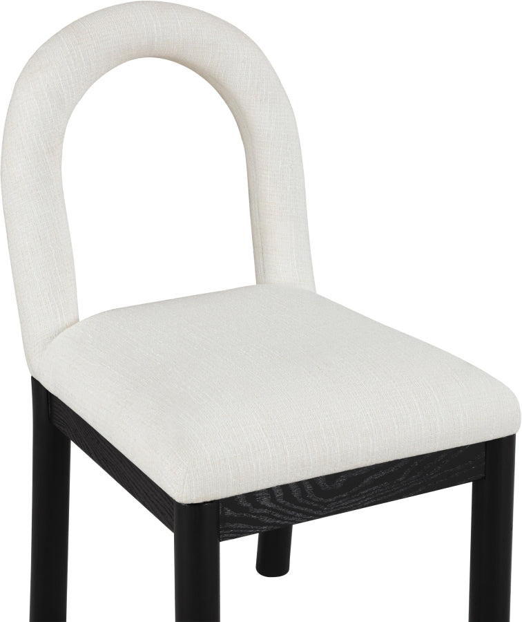 Conrad Linen Textured Fabric Upholstered Dining Chair in Cream - 11005Cream-C