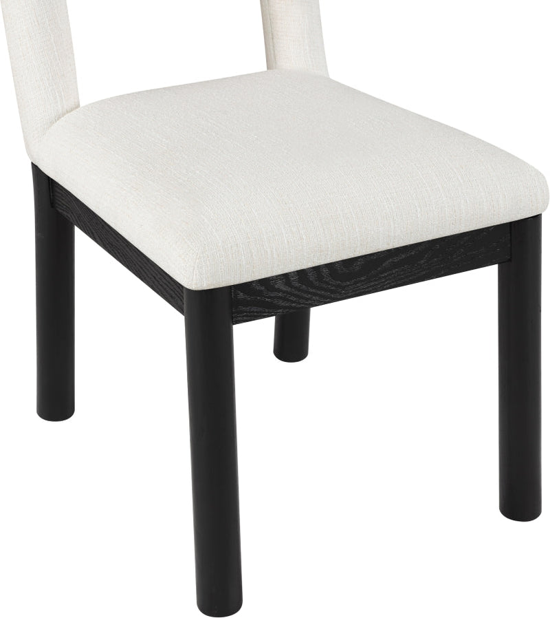 Conrad Linen Textured Fabric Upholstered Dining Chair in Cream - 11005Cream-C