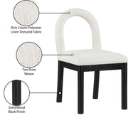 Conrad Linen Textured Fabric Upholstered Dining Chair in Cream - 11005Cream-C