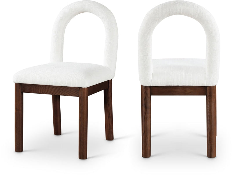 Conrad Linen Textured Fabric Upholstered Dining Chair in Cream - 11006Cream-C