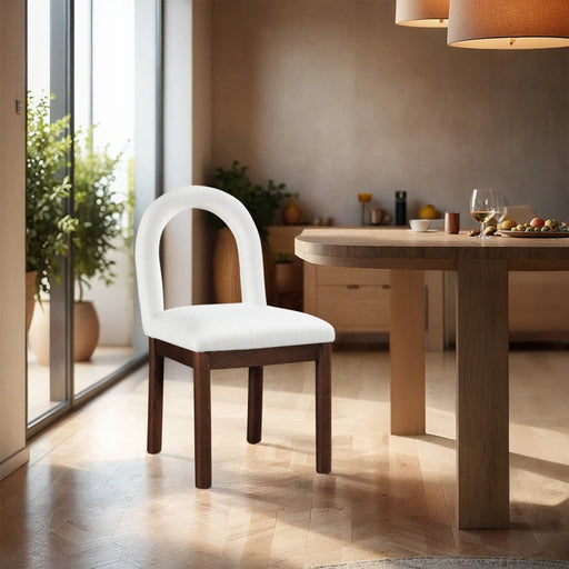 Conrad Linen Textured Fabric Upholstered Dining Chair in Cream - 11006Cream-C