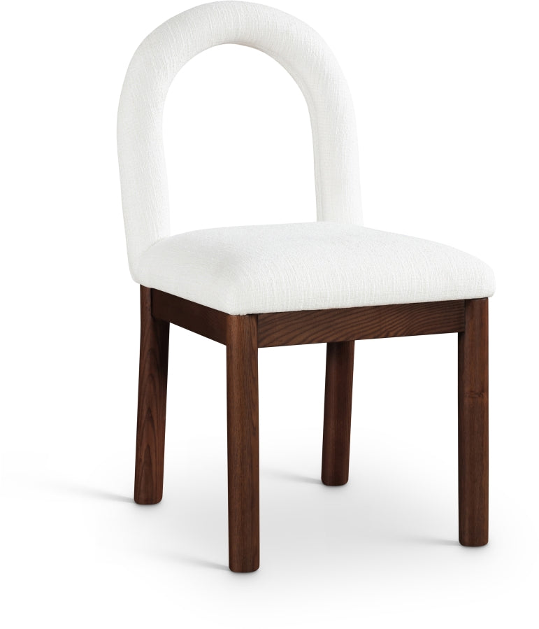 Conrad Linen Textured Fabric Upholstered Dining Chair in Cream - 11006Cream-C