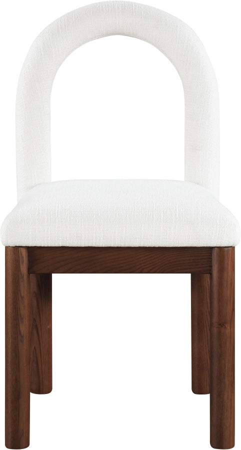 Conrad Linen Textured Fabric Upholstered Dining Chair in Cream - 11006Cream-C
