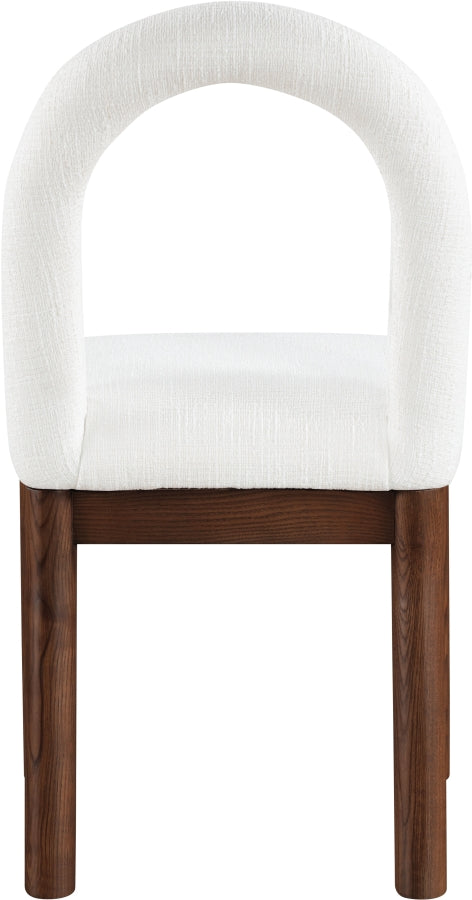 Conrad Linen Textured Fabric Upholstered Dining Chair in Cream - 11006Cream-C