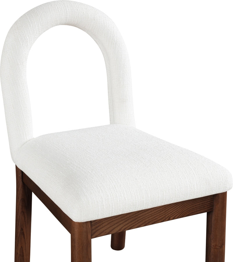 Conrad Linen Textured Fabric Upholstered Dining Chair in Cream - 11006Cream-C