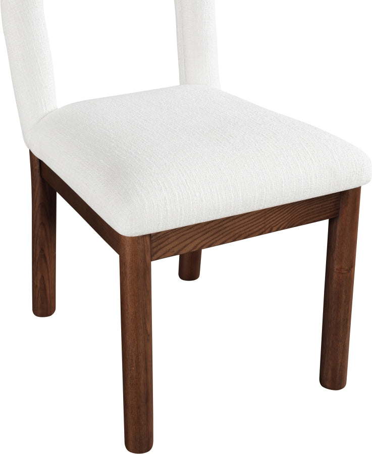 Conrad Linen Textured Fabric Upholstered Dining Chair in Cream - 11006Cream-C