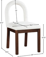 Conrad Linen Textured Fabric Upholstered Dining Chair in Cream - 11006Cream-C