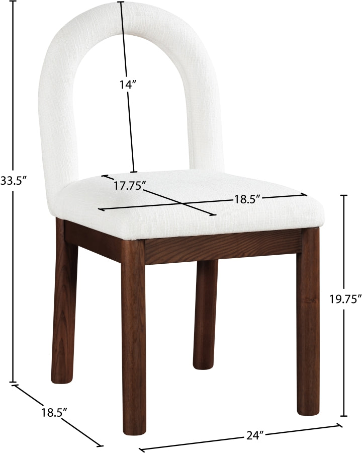 Conrad Linen Textured Fabric Upholstered Dining Chair in Cream - 11006Cream-C