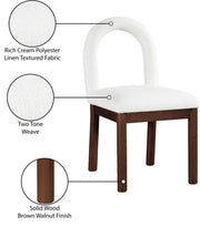Conrad Linen Textured Fabric Upholstered Dining Chair in Cream - 11006Cream-C