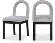 Conrad Linen Textured Fabric Upholstered Dining Chair in Grey - 11005Grey-C