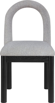 Conrad Linen Textured Fabric Upholstered Dining Chair in Grey - 11005Grey-C