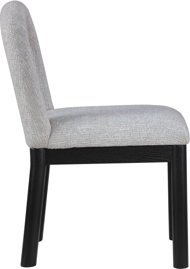 Conrad Linen Textured Fabric Upholstered Dining Chair in Grey - 11005Grey-C