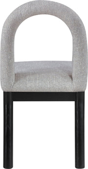 Conrad Linen Textured Fabric Upholstered Dining Chair in Grey - 11005Grey-C