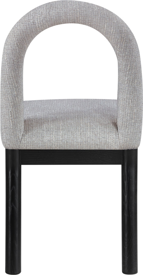 Conrad Linen Textured Fabric Upholstered Dining Chair in Grey - 11005Grey-C