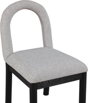 Conrad Linen Textured Fabric Upholstered Dining Chair in Grey - 11005Grey-C