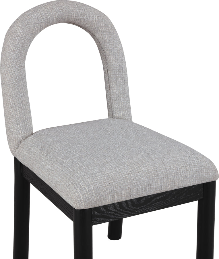 Conrad Linen Textured Fabric Upholstered Dining Chair in Grey - 11005Grey-C