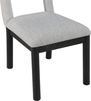 Conrad Linen Textured Fabric Upholstered Dining Chair in Grey - 11005Grey-C
