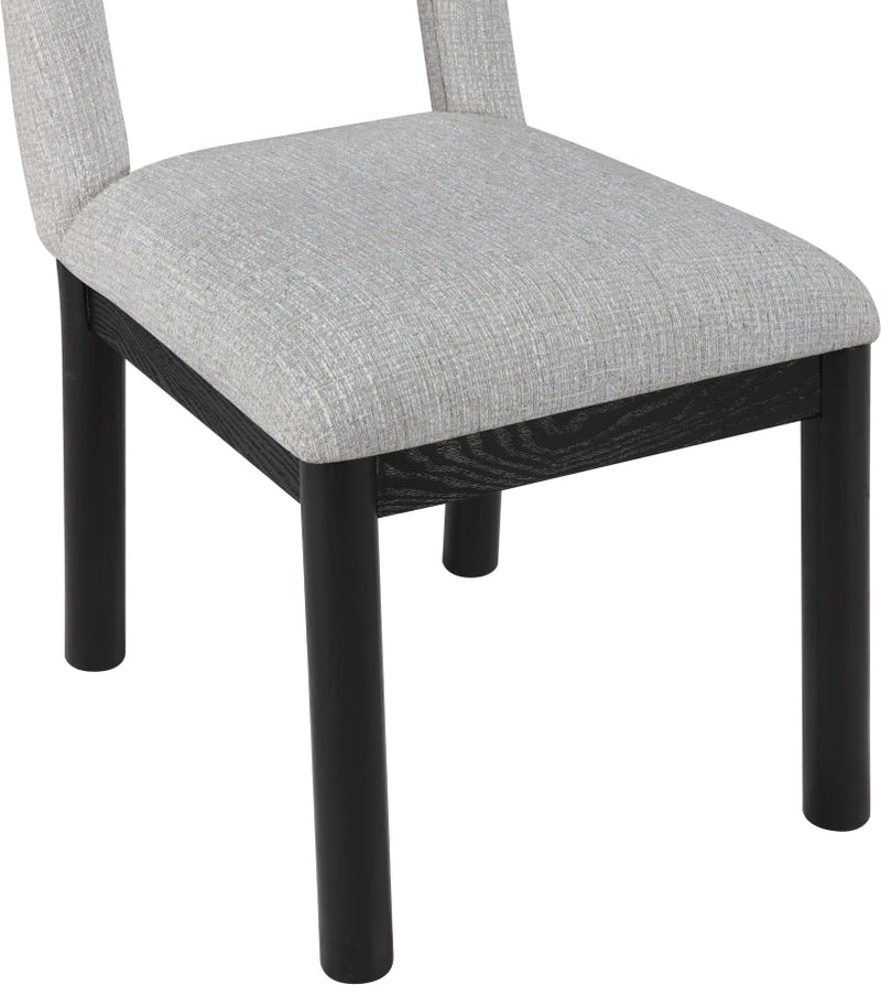 Conrad Linen Textured Fabric Upholstered Dining Chair in Grey - 11005Grey-C