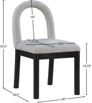 Conrad Linen Textured Fabric Upholstered Dining Chair in Grey - 11005Grey-C