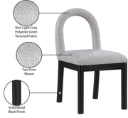 Conrad Linen Textured Fabric Upholstered Dining Chair in Grey - 11005Grey-C