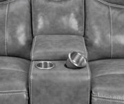 Conrad Upholstered Padded Arm Glider Loveseat Grey - 650355