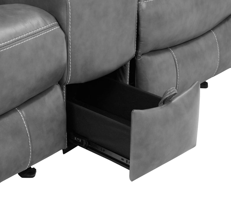 Conrad Upholstered Padded Arm Glider Loveseat Grey - 650355
