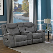 Conrad Upholstered Padded Arm Glider Loveseat Grey - 650355