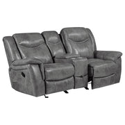 Conrad Upholstered Padded Arm Glider Loveseat Grey - 650355