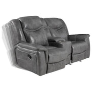 Conrad Upholstered Padded Arm Glider Loveseat Grey - 650355