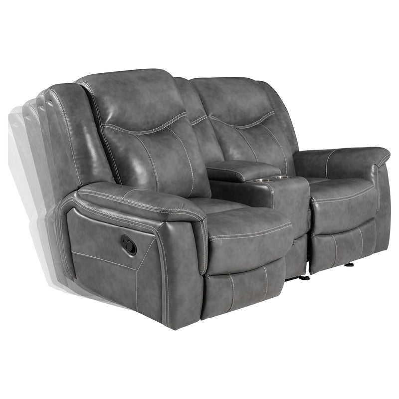 Conrad Upholstered Padded Arm Glider Loveseat Grey - 650355