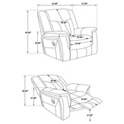 Conrad Upholstered Padded Arm Glider Recliner Grey - 650356